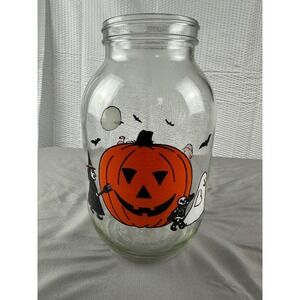 Vintage Carlton Glass Halloween Candy Glass Jar  3Liter USA. No lid